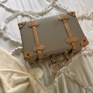 Gray and Tan Train Case - Trunk